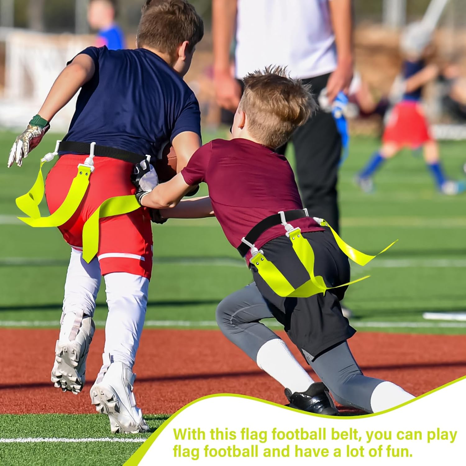 Junkin 6/8/10 Players Flag Football Sets Adjustable Football Belts and Flags for Youths Teens Kids Adults Players Sports Team