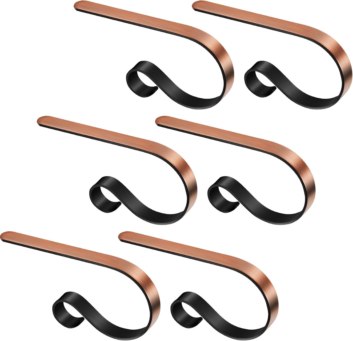 Christmas Stocking Holders Metal Stockings Hangers Multiple Uses Mantel Stocking Holders with Anti-Slip Pads (Red Bronze, 6)