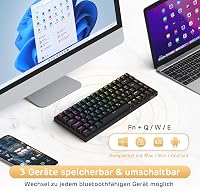 RK ROYAL KLUDGE RK84-DE 75% Mechanikus Gaming Billentyűzet, Brown Switch, RGB Háttérvilágítás 3