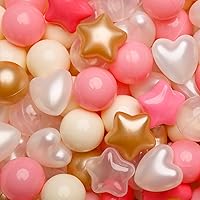 Vista 27 de Bolas de hoyo de TRENDPLAY en forma de estrella y corazón para niños pequeños - 50, 100, 200, 500 piezas de bolas de plástico para diversión y juego