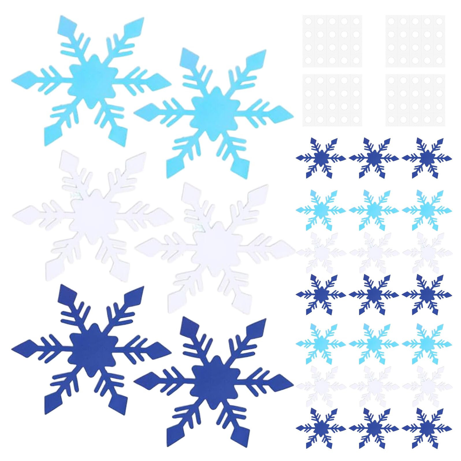 Flocons de papier à découper pour une décoration de classe magique en hiver