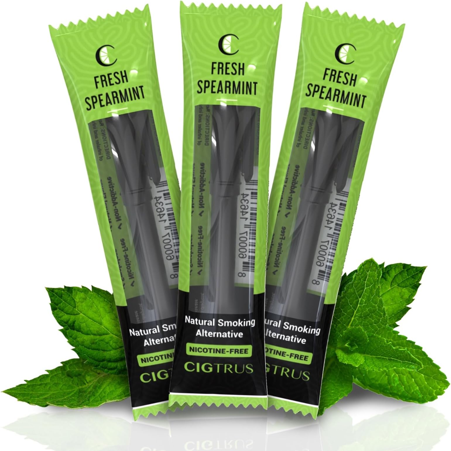 Cigtrus 3-Pack Premium Spearmint Flavored Smoking Cessation Aid - Nicotine-Free Herbal Support for Quitting, Natural Ingredients