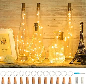 6x Tauchfähige LED Lichterketten - 200cm Kupferdraht Warmweiß