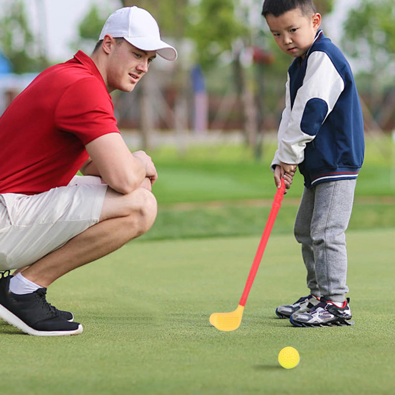 Palos de Golf para niños pequeños, Juego de Golf con Palos y Pelotas, Juego de de plás-Tico, Juguetes de, Juguetes Deportivos para niños y niñas en Interiores y Exteriores