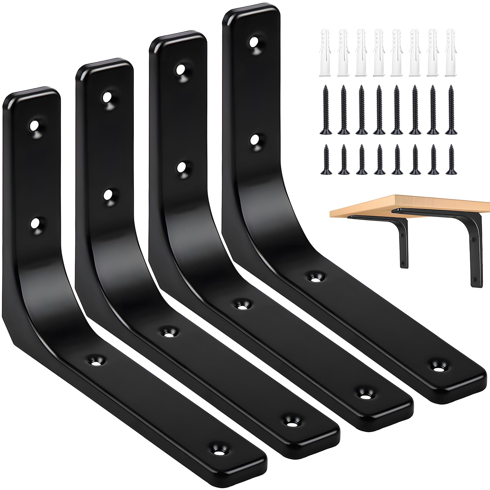 AISINYI 4 PCS Iron Wall Shelf Bracket - shelf brackets and supports | Mubboo