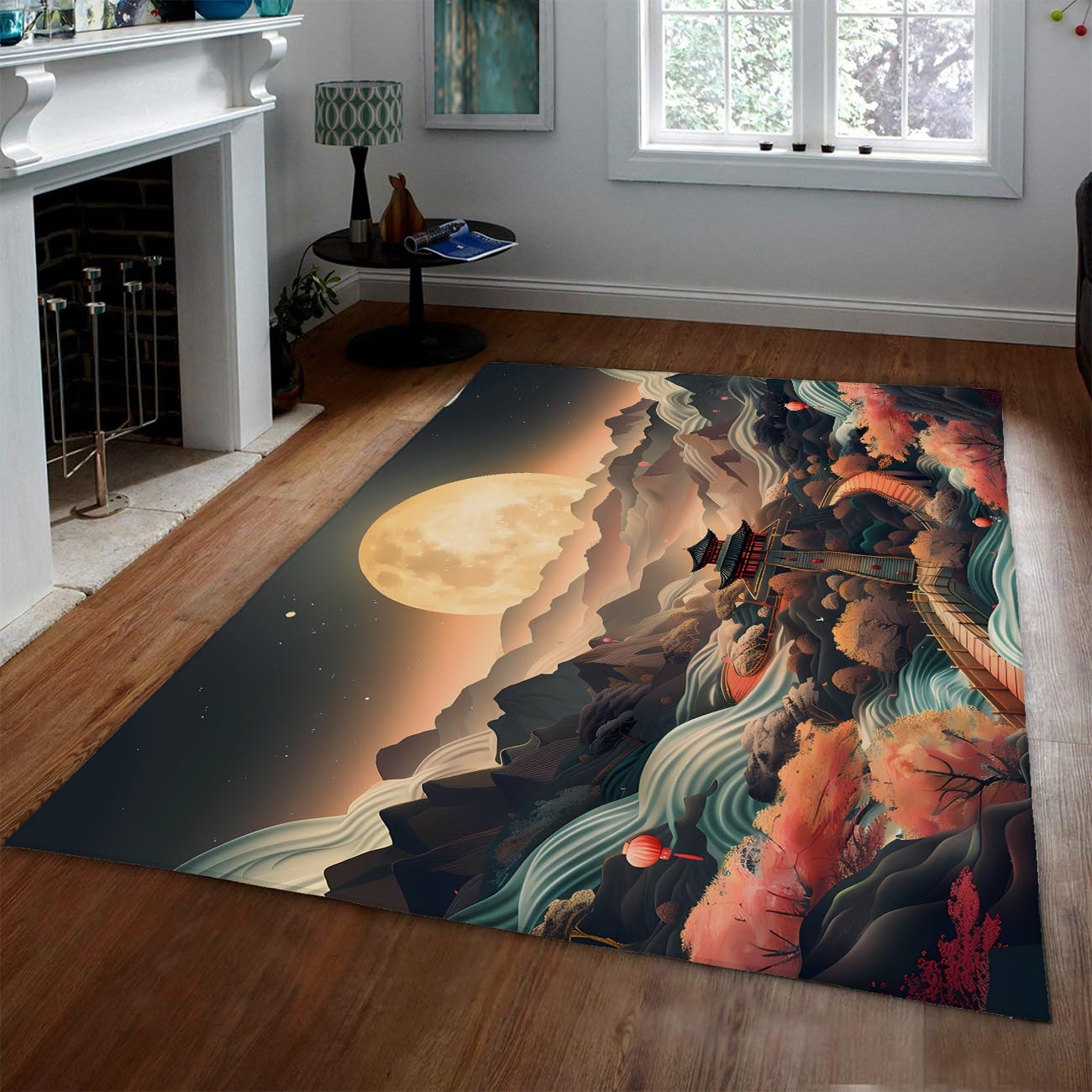 Tapis de lune lavable et anti slip pour chambre à coucher 80x150