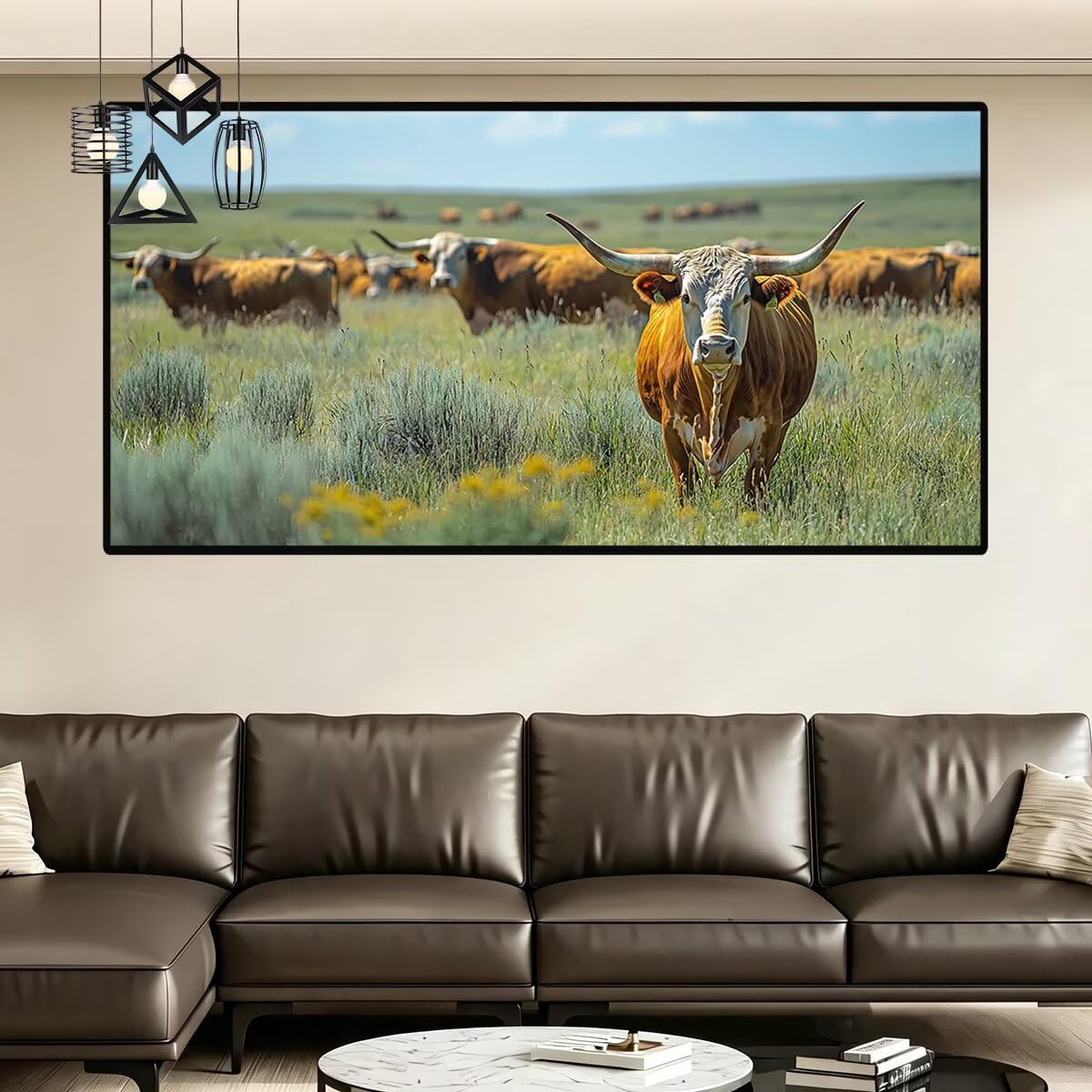 Diamond Painting Groß XXL 120x60cm, Diamond Painting Hochlandrind -0403