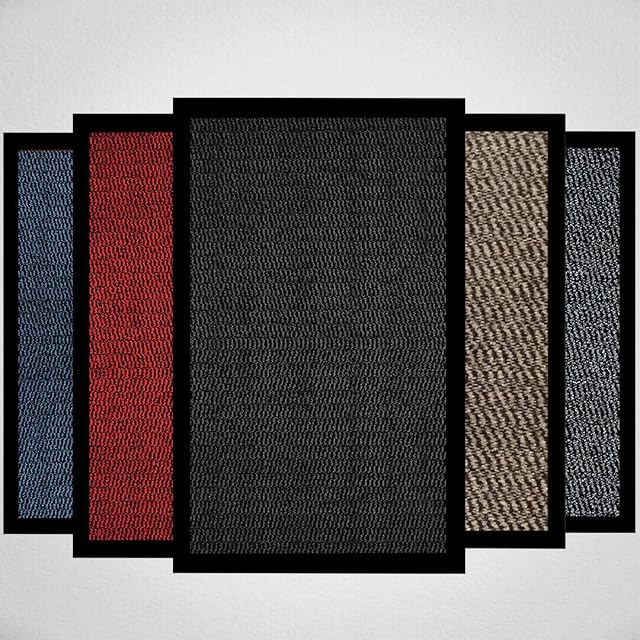 Doormat Dirt Trapper For Indoor & Outdoor Black Grey Washable Barrier Mat Heavy Duty Non - Slip Door Entrance Mat Kitchen Runner Super Absorbent Door Mat Indoor (Black, 40 x 60 cm)