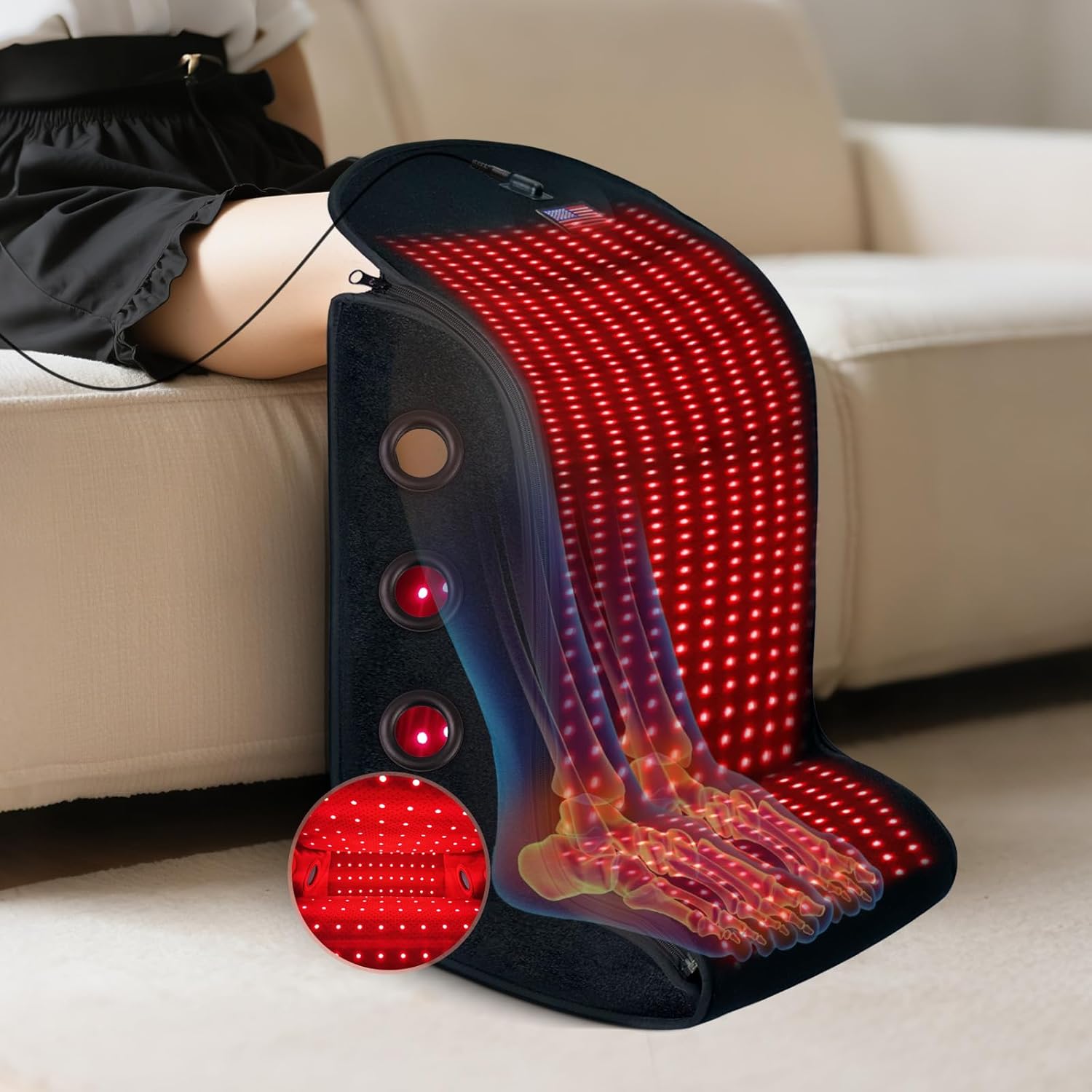 Red Light Therapy Feet Legs,2025 Upgraded 4 Modes for Legs Ankle,Infrared Light Therapy Consisting of 420 Dual Wavelength LED,Adjustable Power and Time Controller,13 * 12 * 16IN