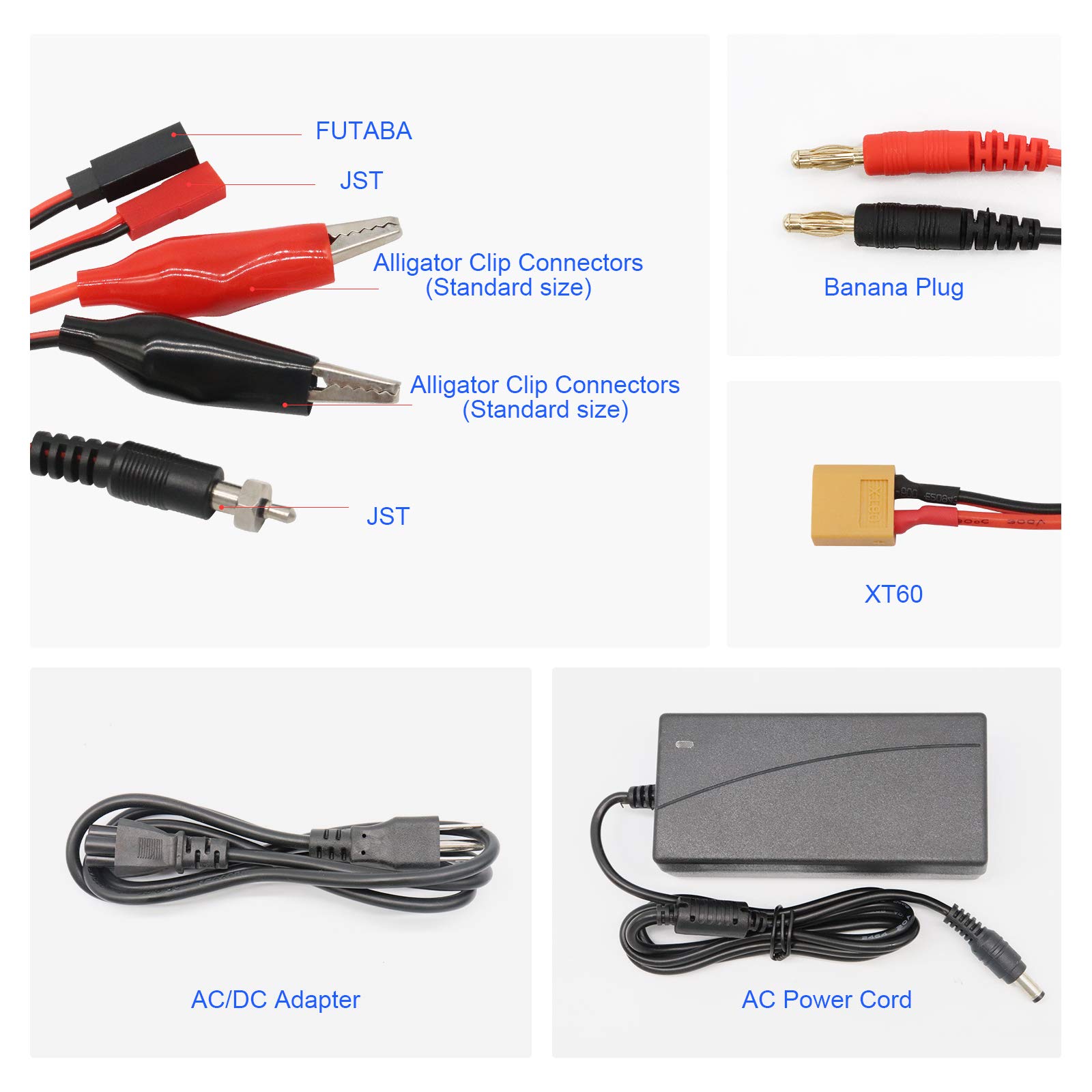 RUIZHI 80W Caricabatterie Lipo, Caricabatterie bilanciamento batteria IMAX B6 V3 Digital RC Lipo NiMh + adattatore CA 12v 5A nuovo aggiornamento