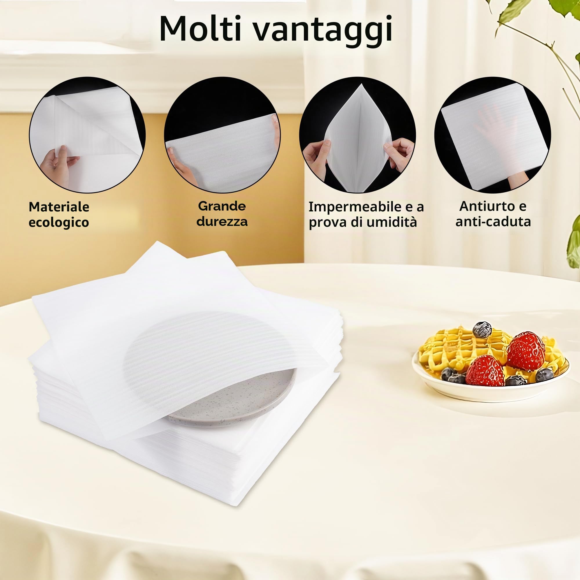 Pezzi Pluriball Imballaggio Fogli Poliuretano Espanso 30 x 30 cm per Spedizioni Trasloco Protezione Fragile