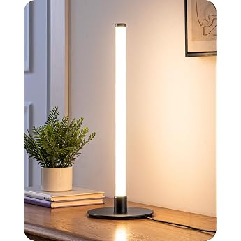 EDISHINE LED Table Lamp, Modern Slim Bedside Lamp, 360  Illumination, Stepless Dimming, 3 Color Temperature, Nightstand Lamp, Bedroom Living Room, Black