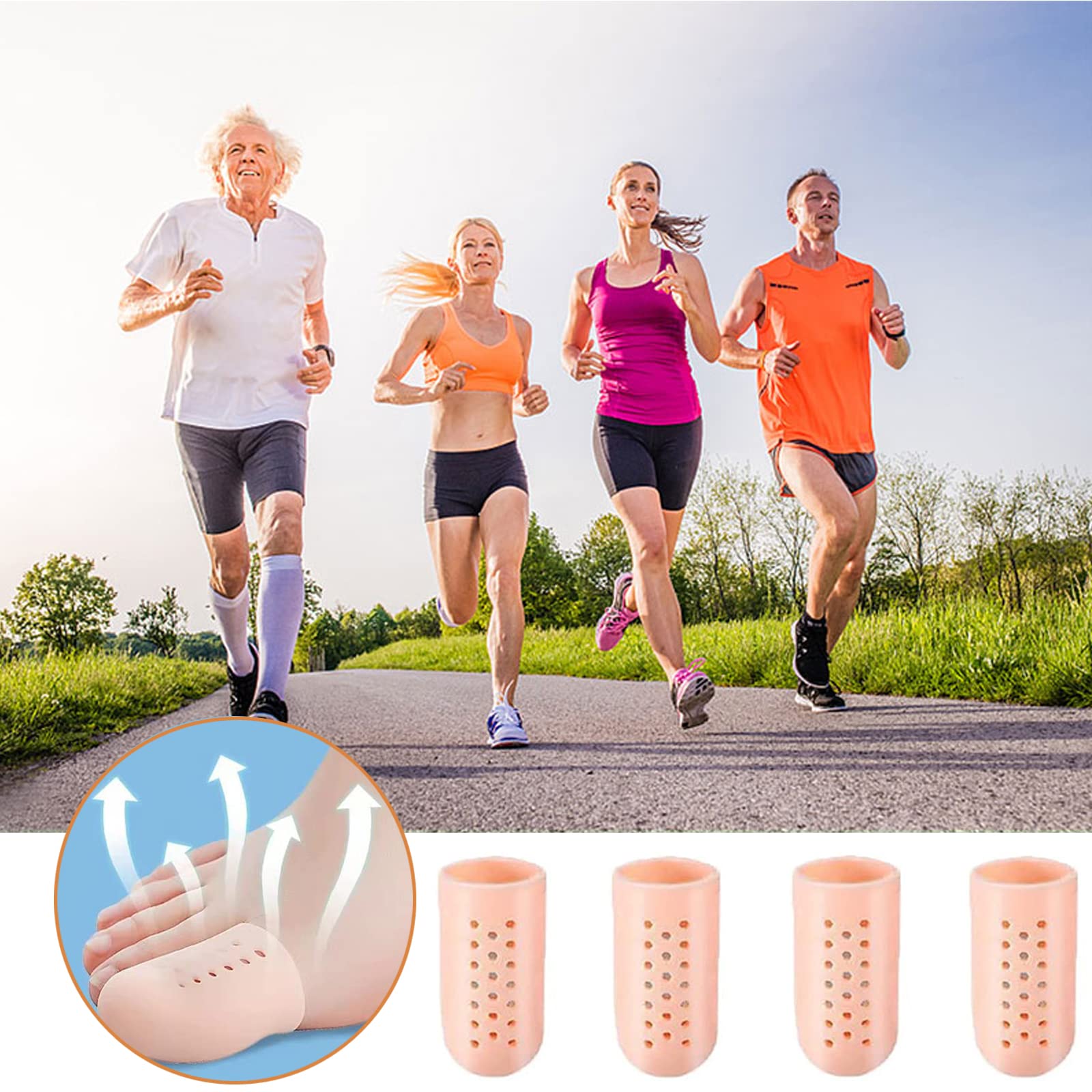 Protezione alluce,10 Pezzis cappucci Copri dita in gel,Protezione Piedi Traspirante Proteggi Dita Piedi,per Previene la formazione di calli e vesciche,Protect Nail Toes Per uomo e per donna