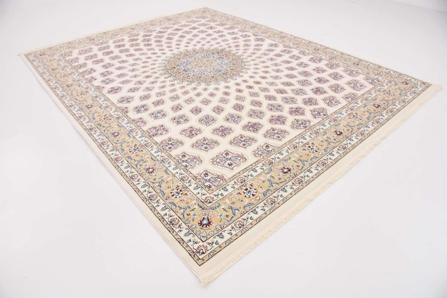 Unique Loom Narenj Collection Area Rug - Nottingham (7' 10" x 10' Rectangle Ivory/Burgundy)