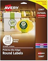 Vista 14 de Avery Etiquetas redondas imprimibles con Sure Feed, 2.5" de diámetro, blanco brillante, 90 etiquetas personalizables (22830)