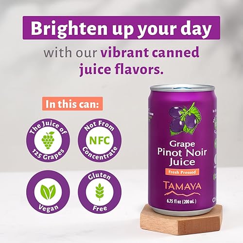 Miniatura 51 de Tamaya Jugos sin mezclar de fruta natural, no de concentrado, 125 frutos prensados, 100% natural, sin azúcar añadida, sin conservadores, latas