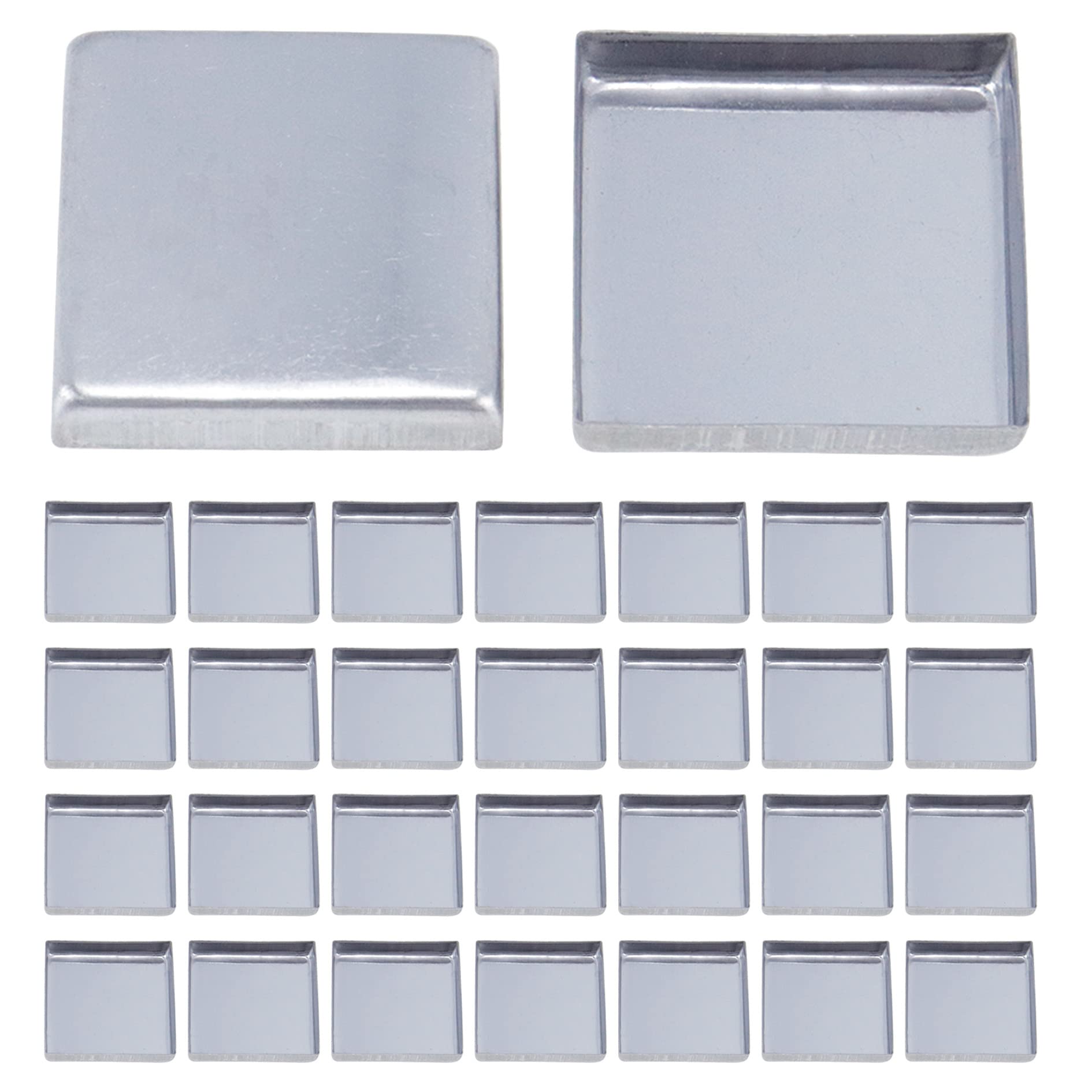 Coshar Pack of 30 Empty Square Metal Pans 26mm Eyeshadow Palette Pans Replacement for Magnets Makeup Palettes (3mm Height) 26**26*3mm(Square)