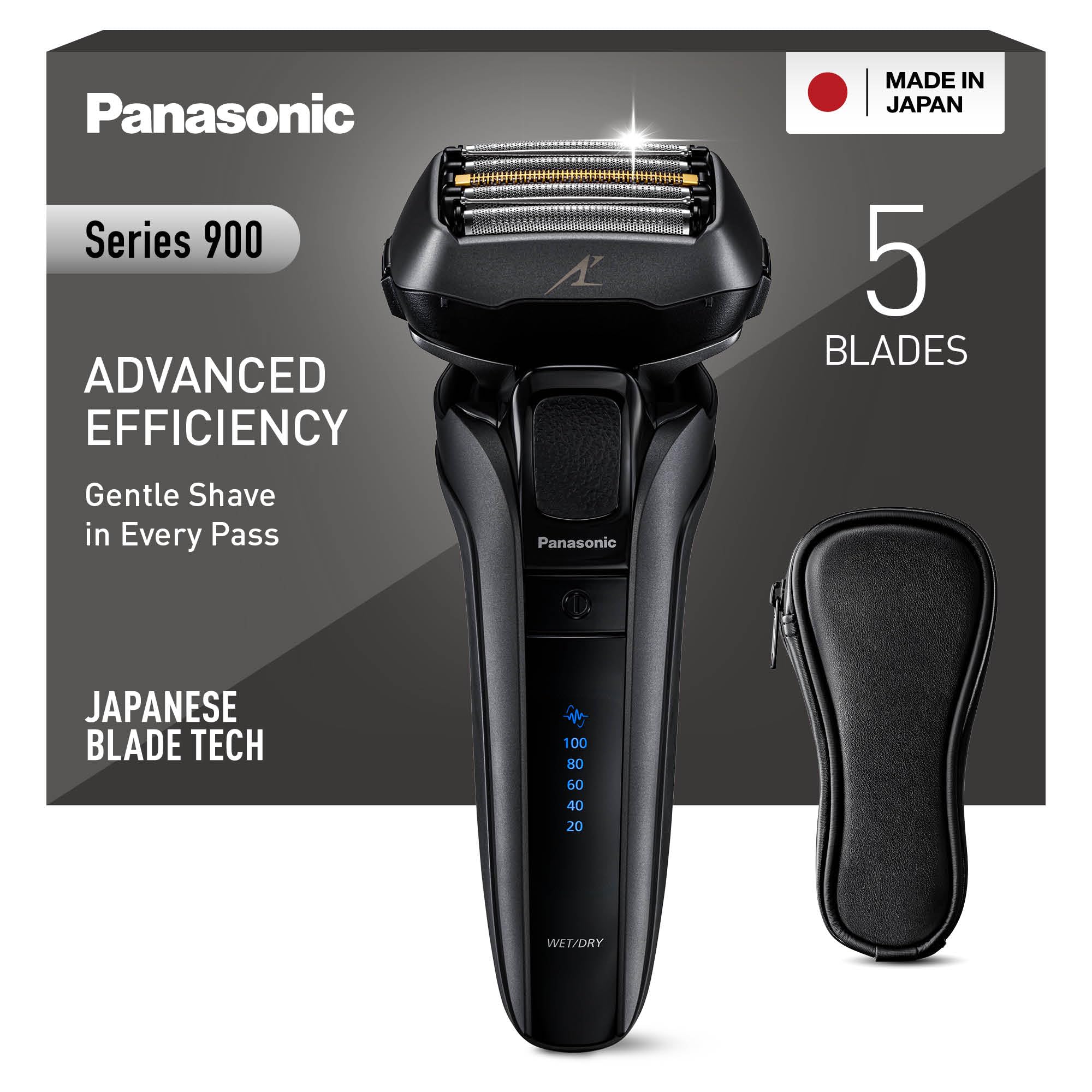 Panasonic Series 900 ES-LV6U Afeitadora El&eacute;ctrica 5 Hojas Para Hombres Afeitadora Sin Cable En Seco Y H&uacute;medo Afeitadora El&eacute;ctrica Con Limpieza Autom&aacute;tica Cabezal De Afeitado Flexible Sensor De Barba Series 900 (5 Hojas) Sin Limpieza Autom&aacute;tica Y Sistema De Carga