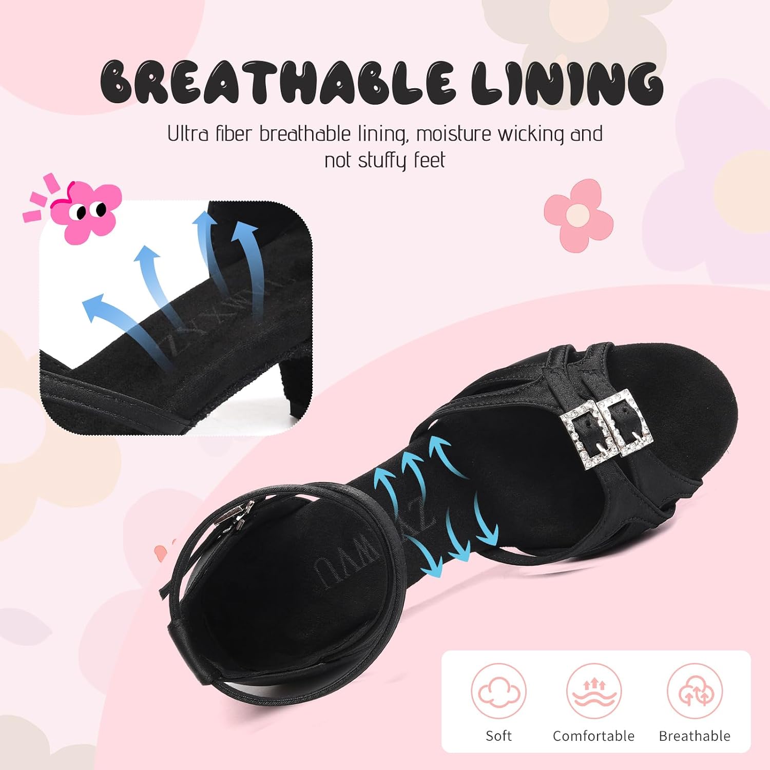 Latin Ballroom Dance Shoes for Girls Satin Salsa Professional Performance Practice Dancing Shoes