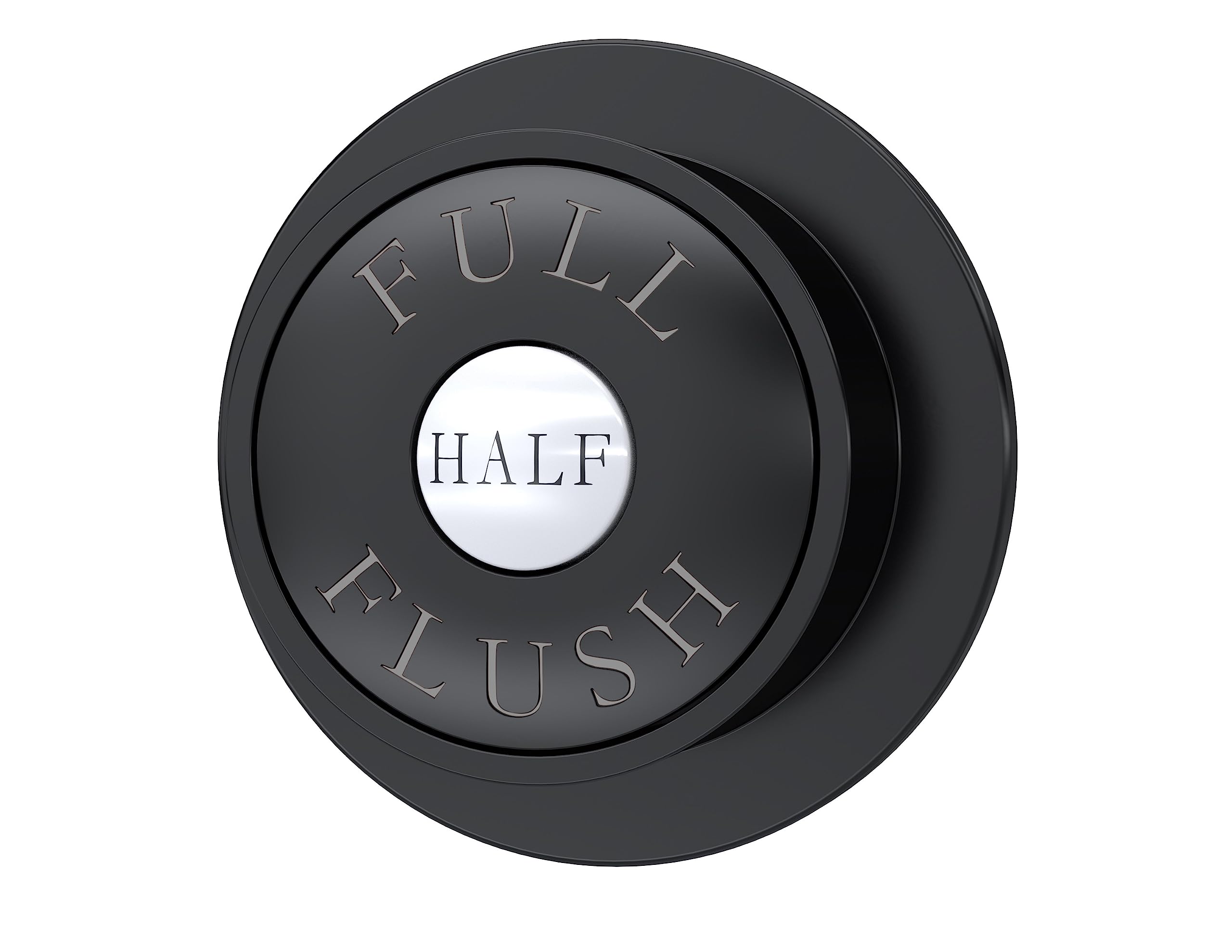 Tdpb02 Traditional Bathroom Dual Flush Round Push Button For Use With Concealed Cistern (Cistern Not Included), 70Mm, Matt Black 5056211893127