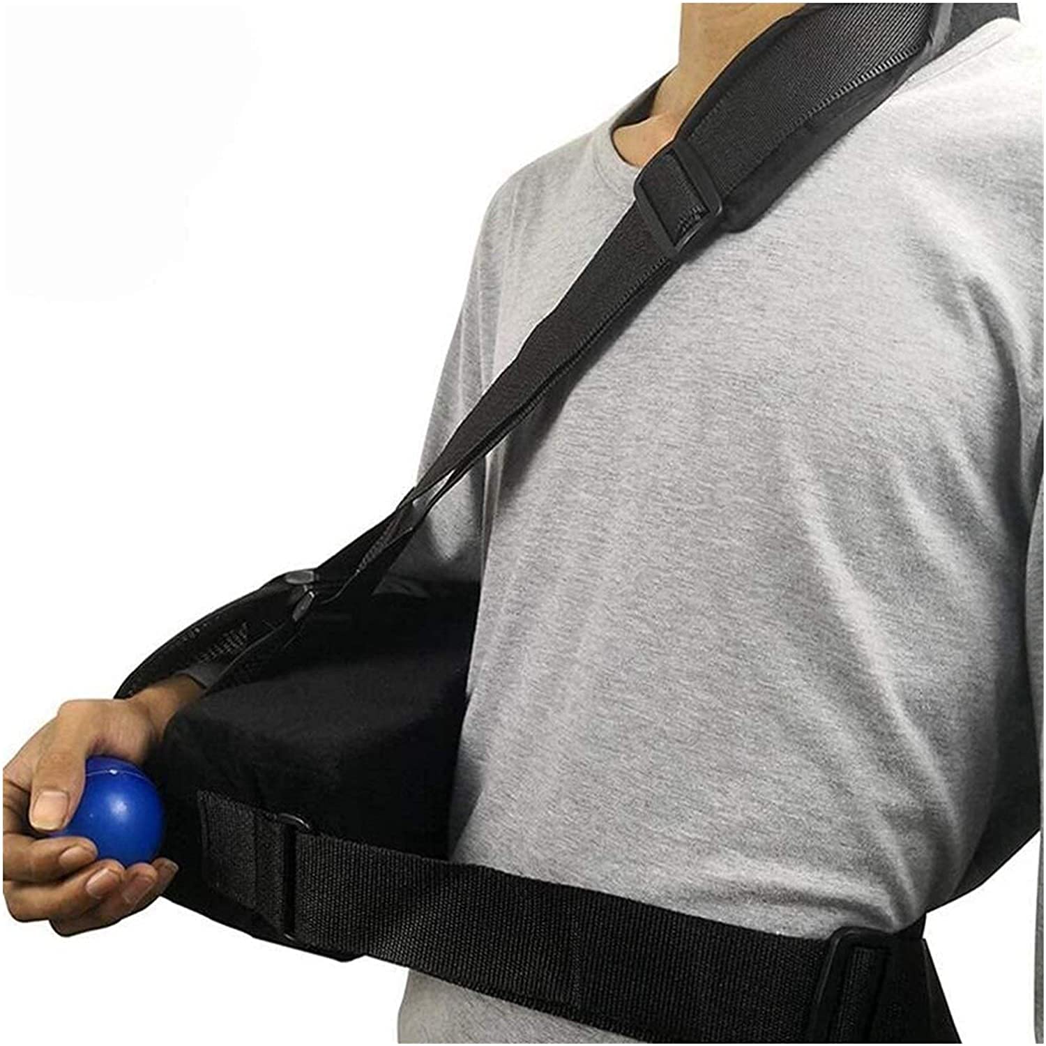Cabestrillo de Brazo médico Inmovilizador de Hombro Soporte de Manguito rotador Soportes de Brazo Ajustables Tirantes de Codo, Cabestrillo de Brazo Izquierdo o Derecho con Almohada Eslingas