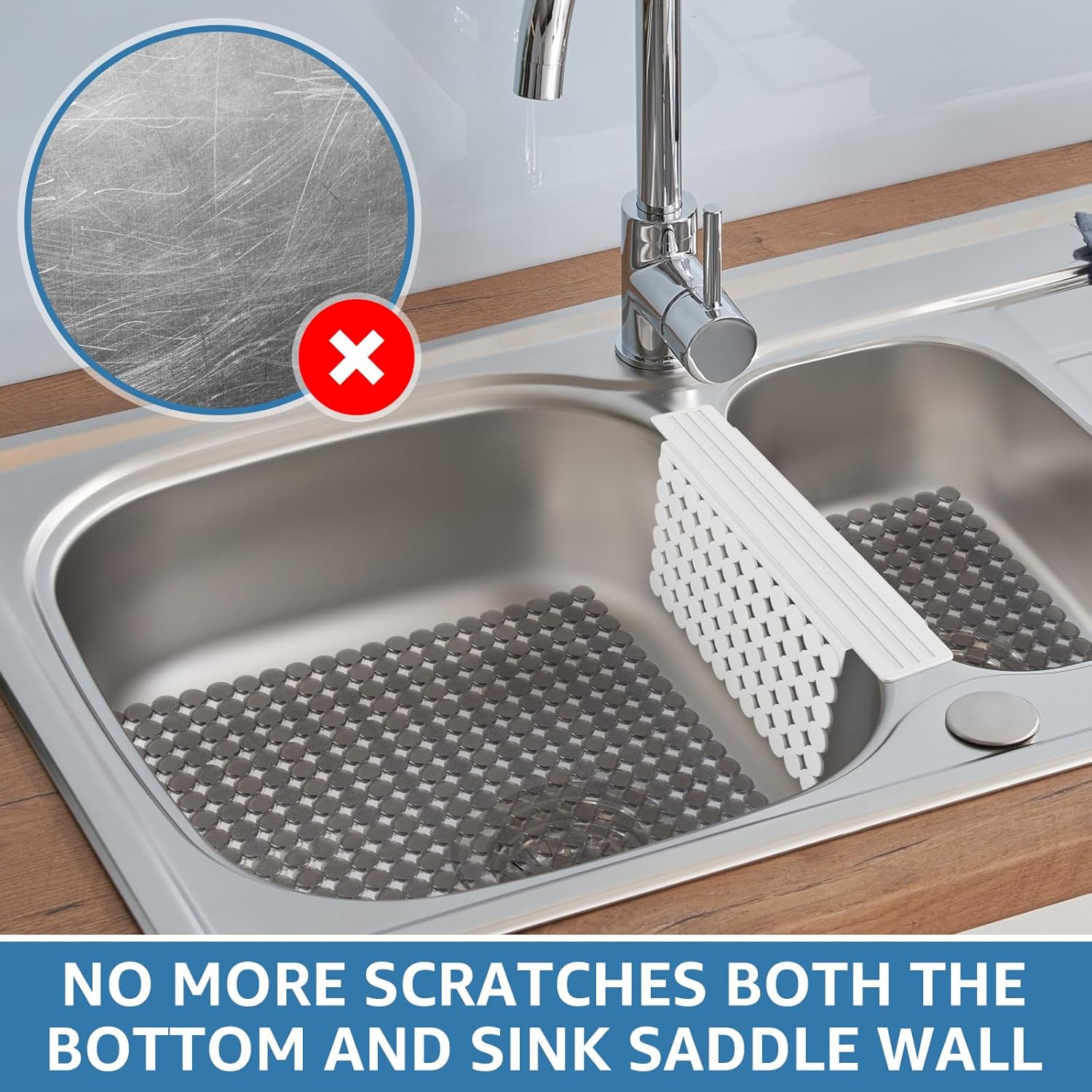 Bligli Small Dish Drying Mat Sink Saddle Mat, 2Pack Sink Protector Mats