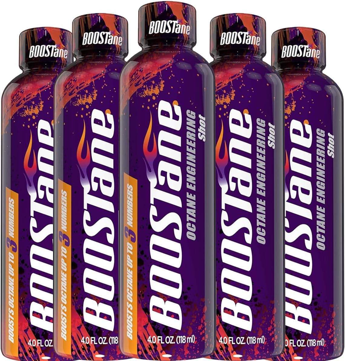 BOOSTane Shot Octane Booster, 4 FL OZ Bottles, Performance Fuel Additive, 5 Pack, Made in US
