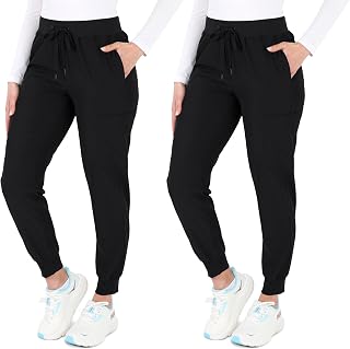 READY SET SCRUBS - Scrub Pants for Women - 2 Pack - Cargo Jogger Pants Set with 8 Pockets - Yoga Waistband - Soft & Stretchy