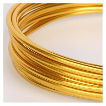 Aluminium Wire 3-10meter 1/1.5/2/2.5mm Round Aluminium Wire Metal Craft Beading Wire for Jewelry Making Findings DIY SuppliesGold,2mm 5meter