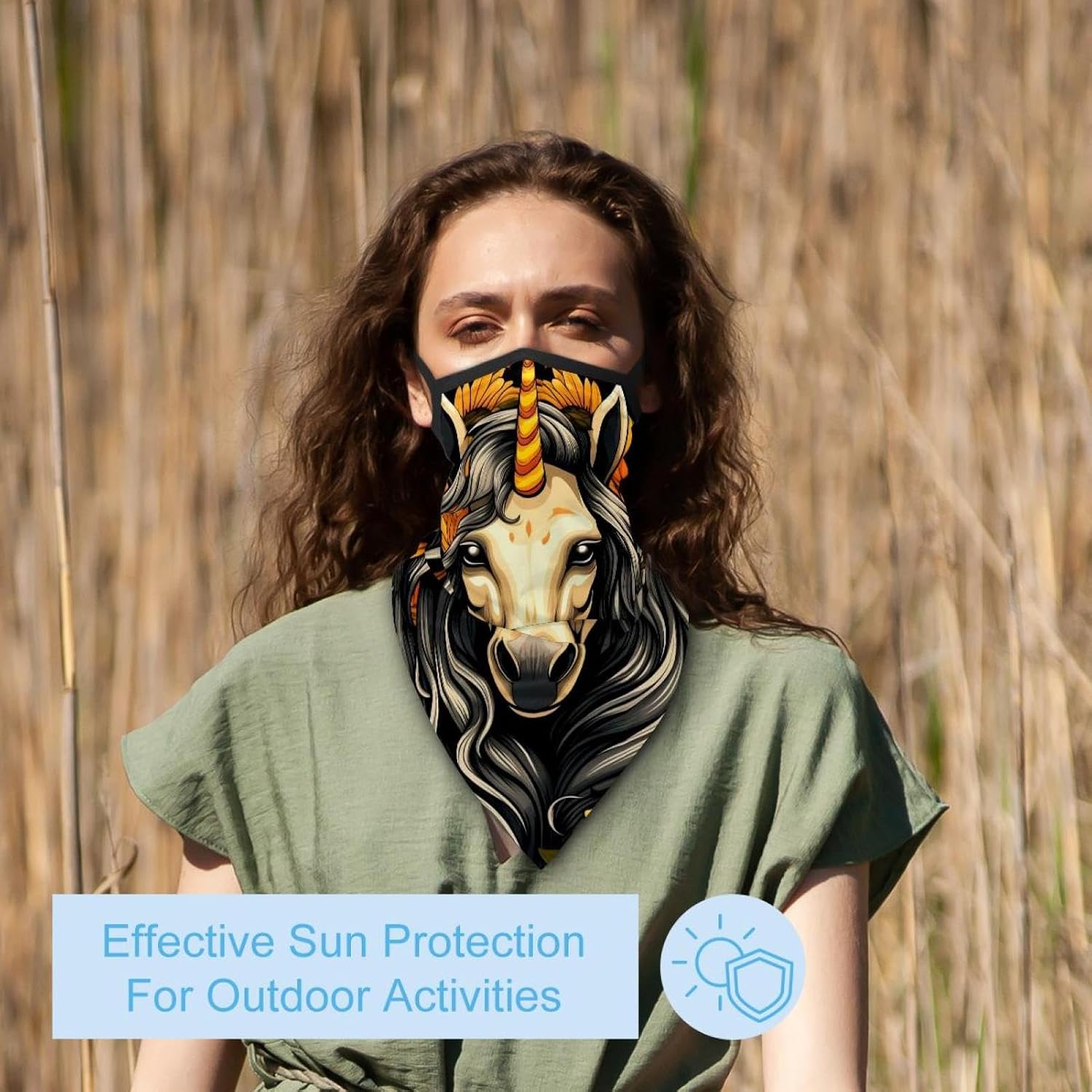 4 Pieces Unicorn Skull Sunflower UV Protector Scarf, Summer Cooling Neck Gaiter for Men/Women
