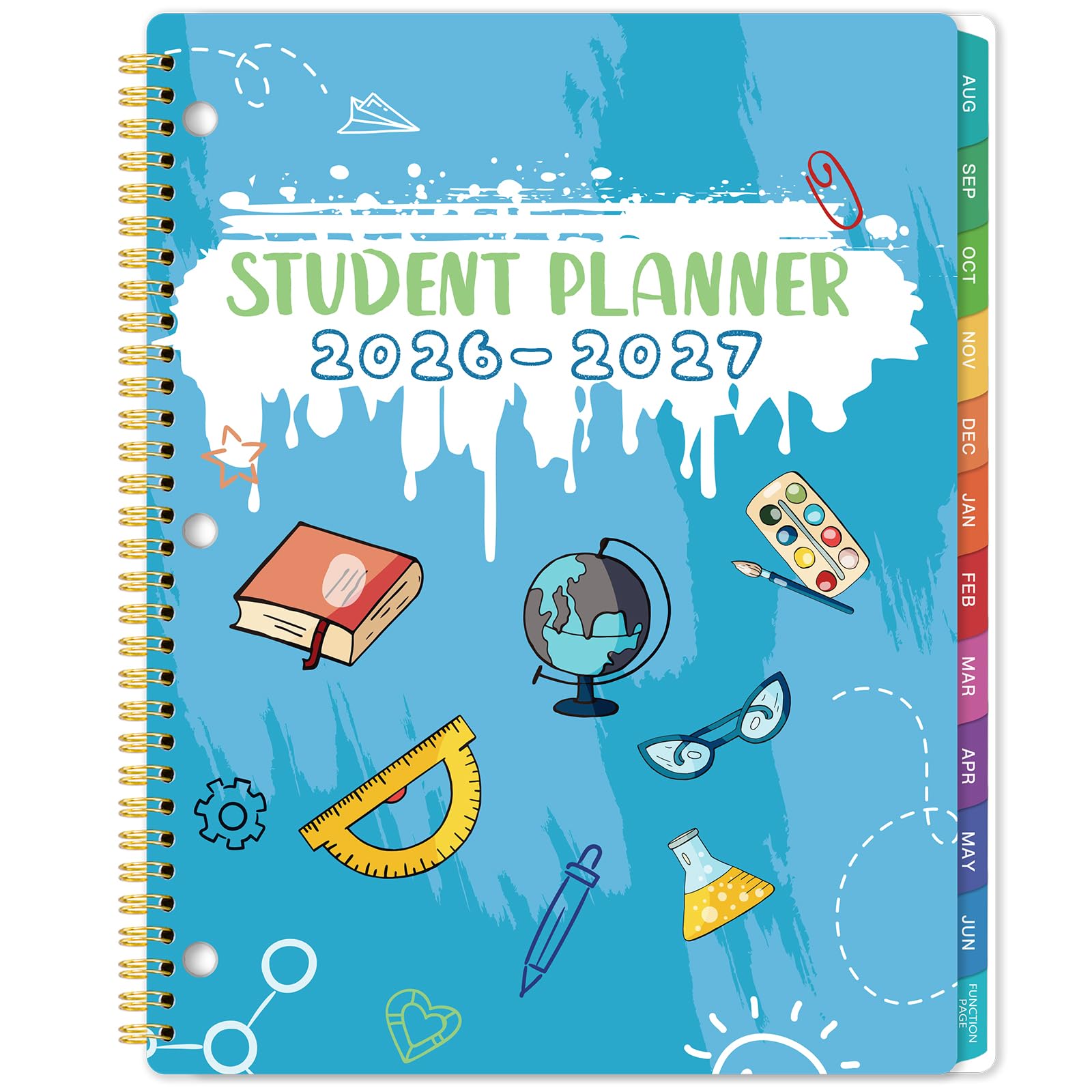 Planer studencki 2026-2027 - sierpień 2026 - czerwiec 2027, planer akademicki 2026-2027, planer roku akademickiego do gimnazjum lub liceum, naklejki do planowania