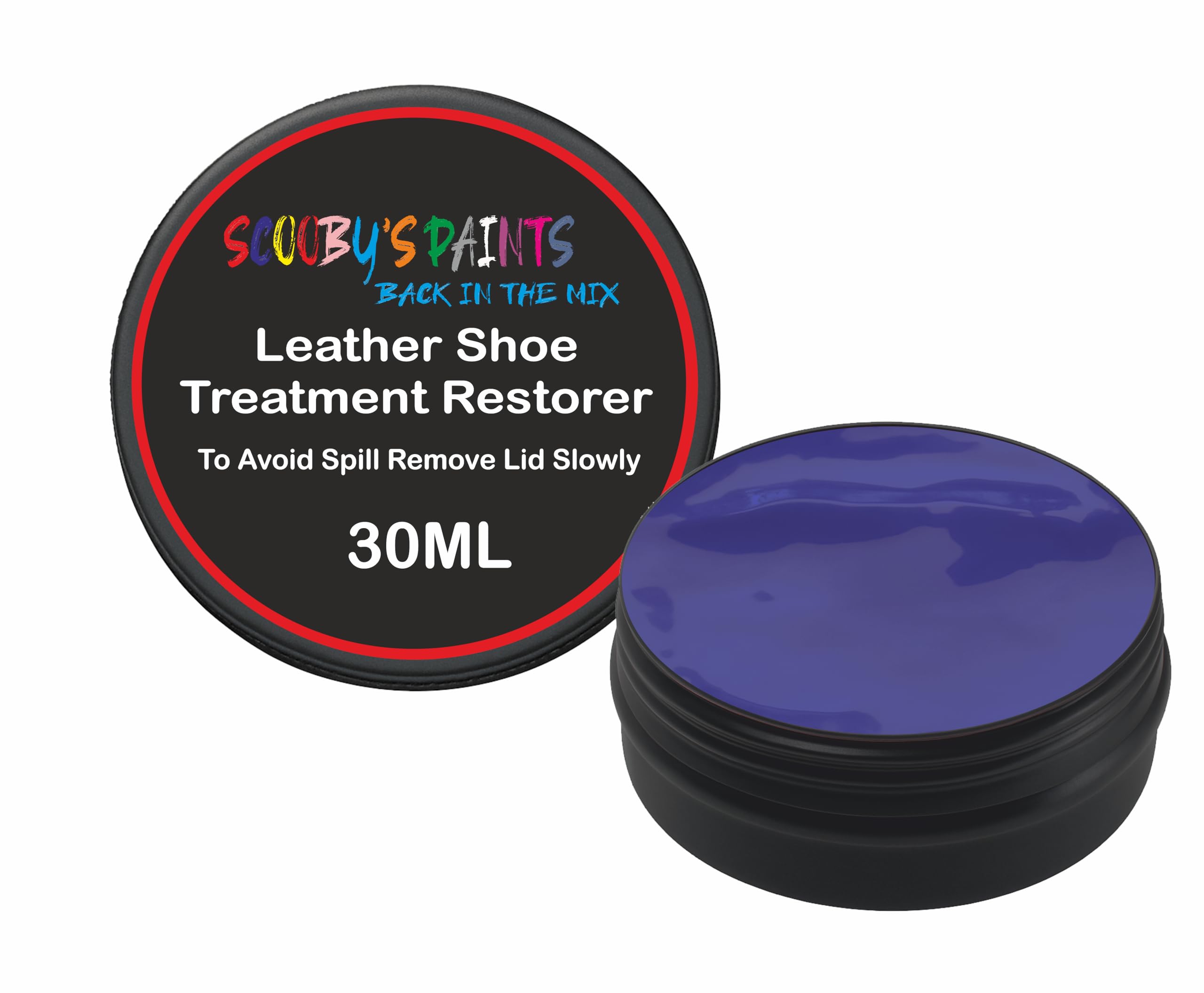 Scooby Paints Leather Shoe Colour Restorer Recolouring Balm Repair Treatment for Faded & Worn Absorbent Leather Furniture, Sofas, Chairs (BLUE) — image 1