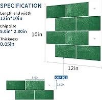Vista 3 de Mosaicos 3D autoadhesivos para cocina, baño y tocador, 10 hojas de alta calidad, paneles decorativos impermeables (12 x 10) (verde pavo real)