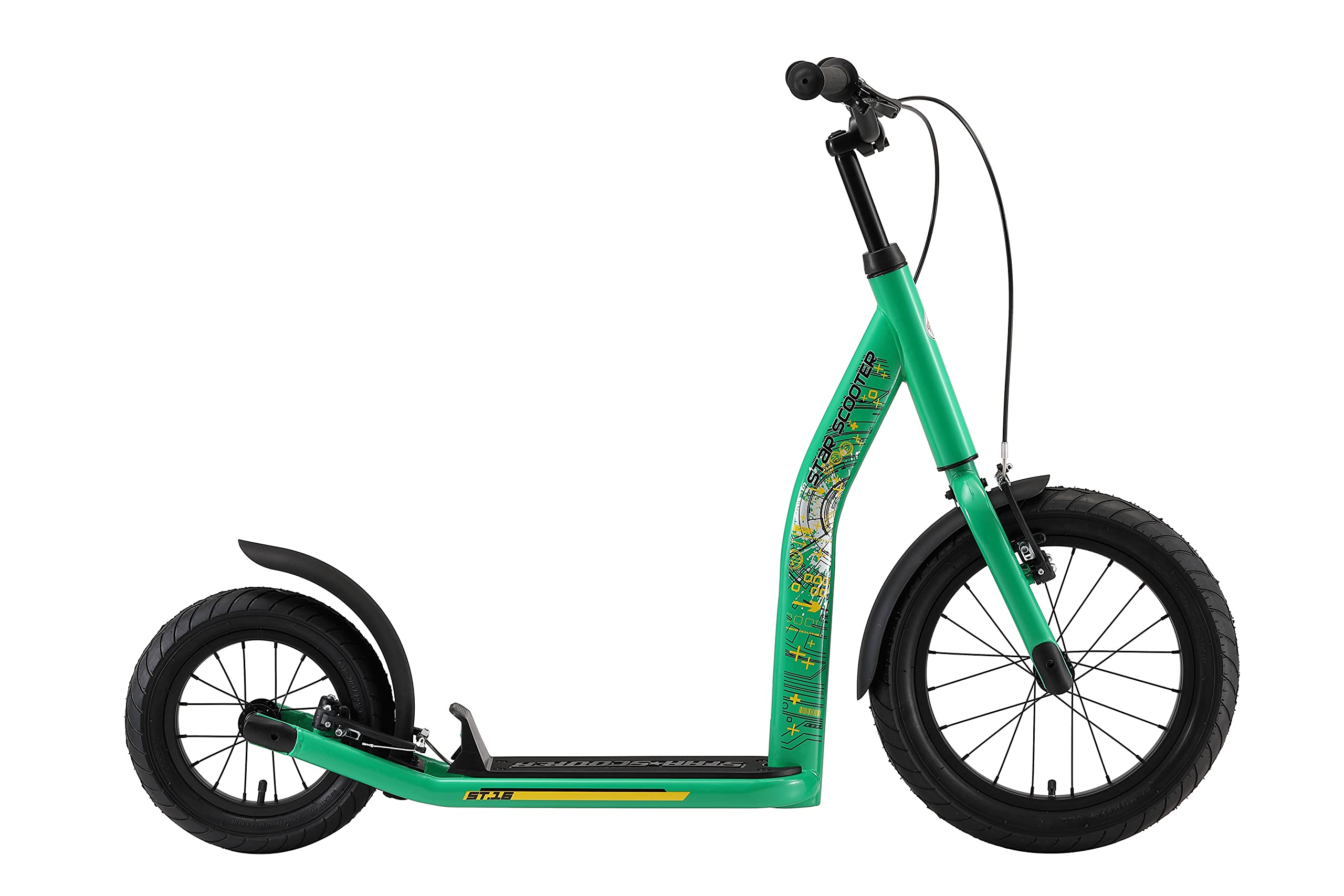 STAR SCOOTER Kinder Tret Roller ab 8 Jahre | City Kick Scooter Luftreifen Höhenverstellbar 16 Zoll New Gen