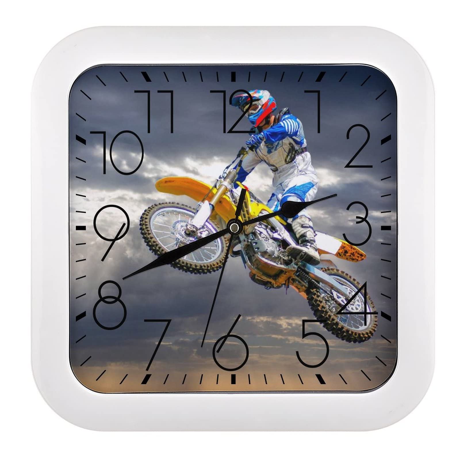 Horloge murale silencieuse moto cool moderne contre le bruit pour la maison