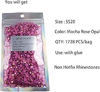 Vista 10 de Genie Crystal ss34 Red Glass Rhinestones 288 Pcs, 7.0 mm Big Light Siam Flatback Rhinestone, Diamond Cut Gems for Crafts, Face Mask, Makeup