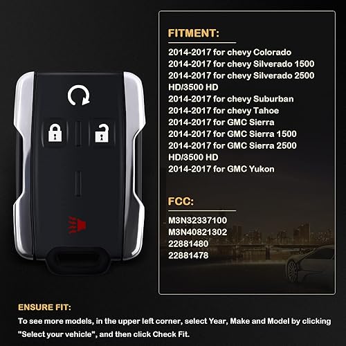 Miniatura 2 de Funda para llavero para Chevy para Colorado para Silverado 1500 para Tahoe para Silverado 2500 HD 3500 HD para Suburban para GMC para Sierra 2500 HD
