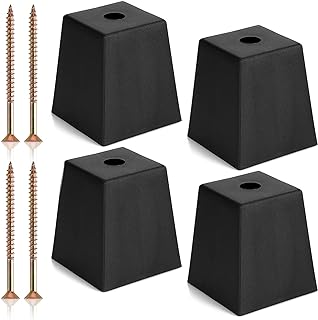 OwnMy 4PCS 3 Inch Plastic Furniture Legs Screw-in Plastic Sofa Couch Legs Replacements, Square Furniture Feet Legs for Coffee Table Chair Bed Risers, Black