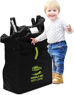 Kiddi Go Travel Stroller Bag for Airplane, Black and Green, 47" H x 24" W x 15" D, Fits Most Large, Single, Double, Jogging Strollers,Waterproof, Heavy-Duty Protection, Easy-to-Carry Design
