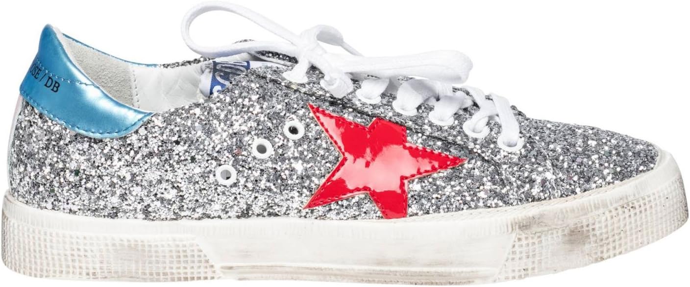 Golden Goose Women's Sneakers May Glitter/RedStar G31WS127.G9
