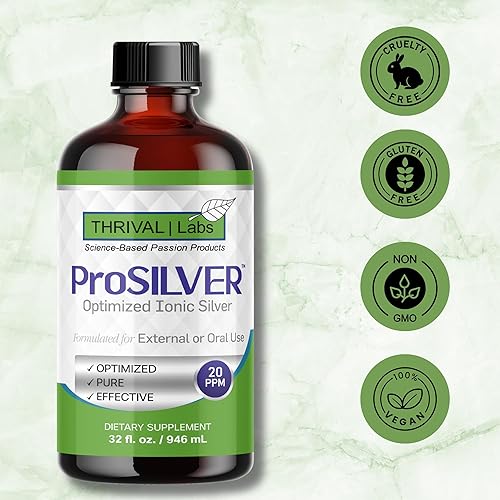 Miniatura 6 de Líquido de plata coloidal iónico 20 PPM Bio activo para apoyo inmunológico Botella de vidrio 64oz 384 porciones Suplemento orgánico