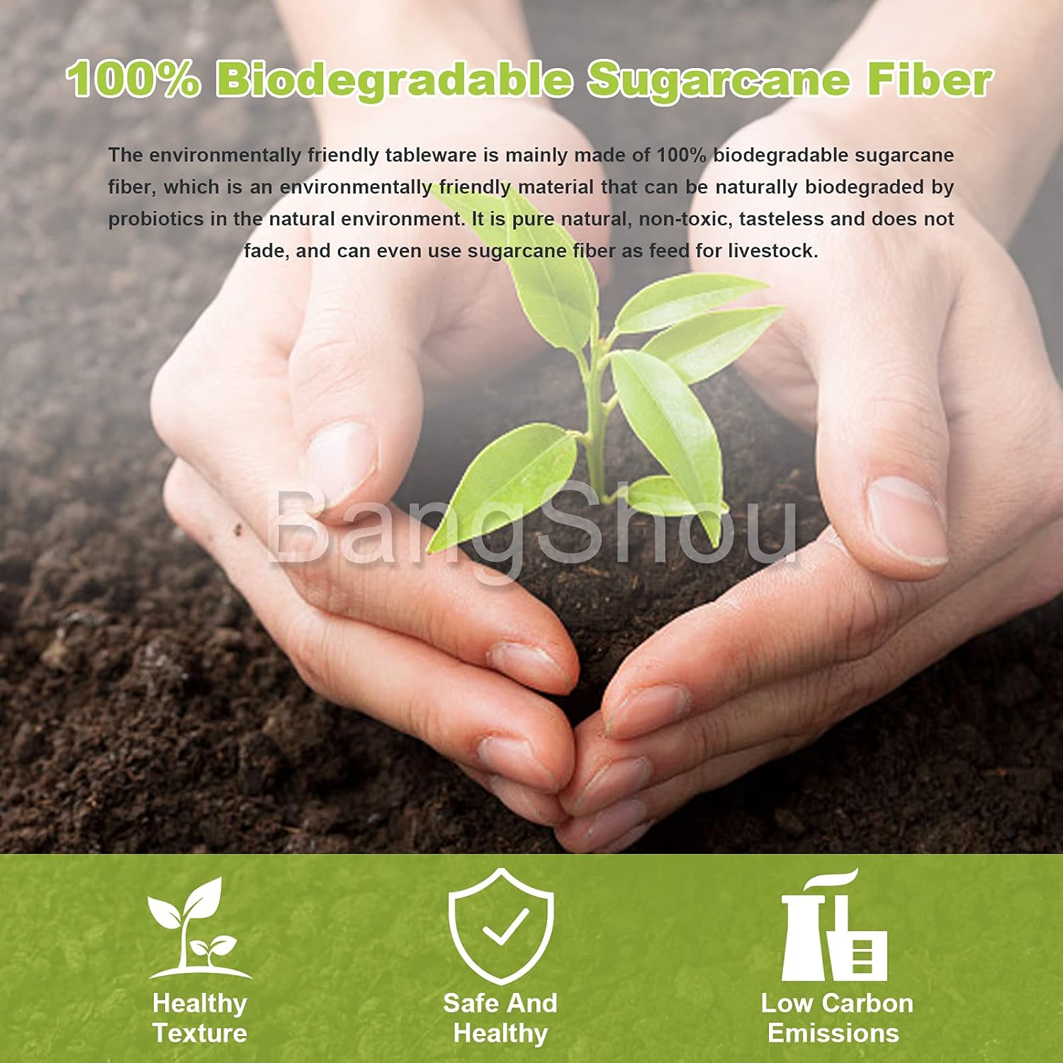 BangShou Disposable,Compostable Bagasse Clamshell Biodegradable,Take Out Food Containers,Microwave And Freezing Safety To Go Containers【7 Inch】Natural Heavy-Duty Takeaway Containers,Eco-Friendly To Go Dinner Box 30-Pack: Industrial & Scientific