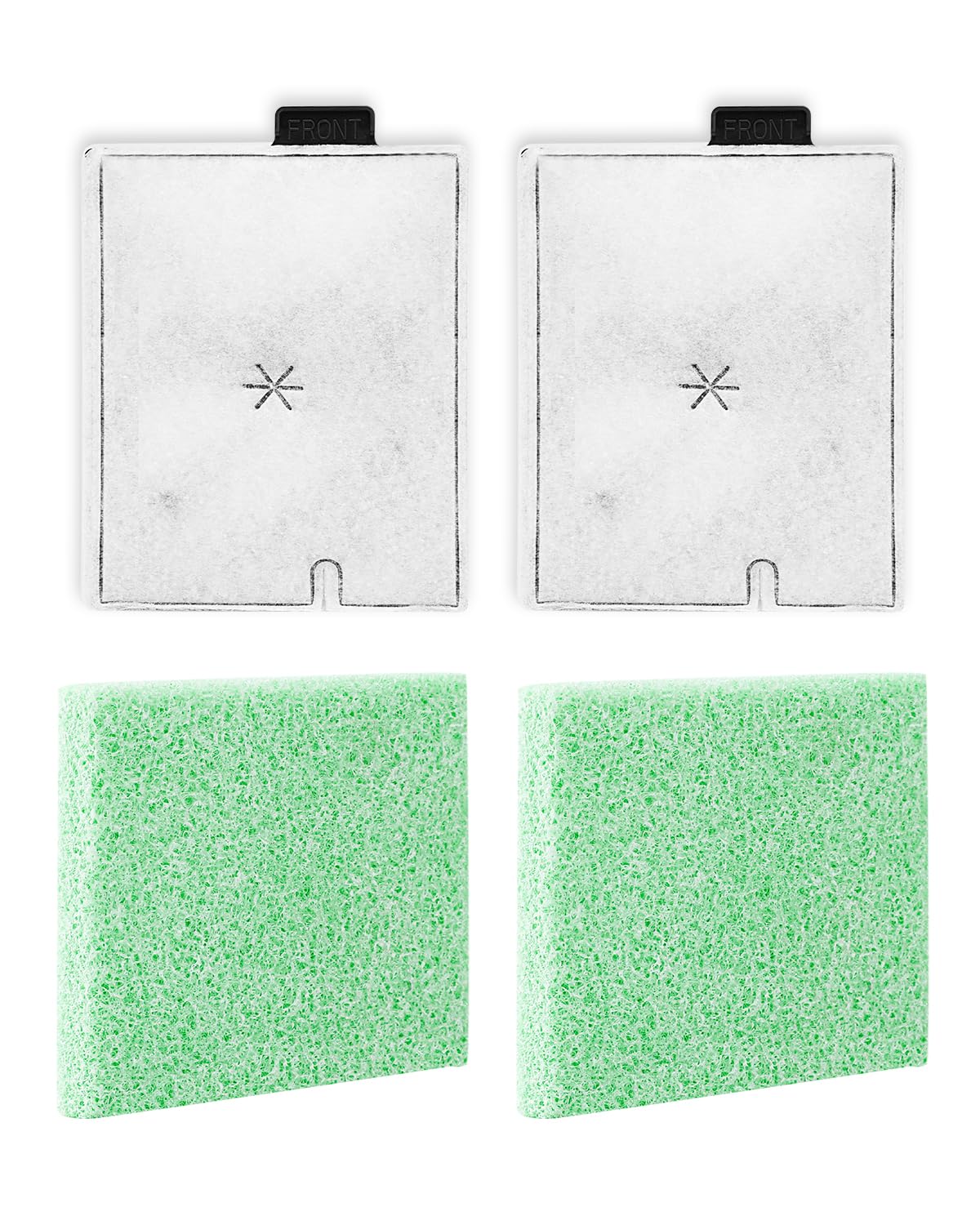 ZaKaBox CF3 Replacement Filter for Interpet Internal Aquarium Filter – 2-Month Service Kit for Coldwater & Tropical Fish Tanks, 2+2 Pack(10mm Thick Algaway Pads)