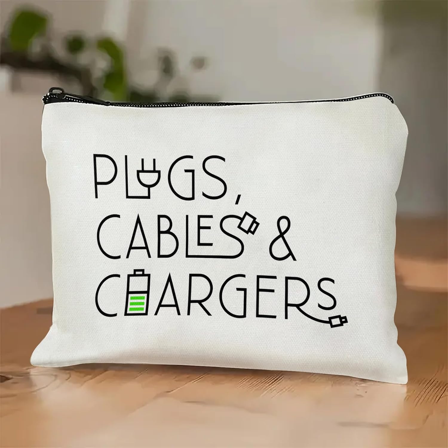 Plugs Cables & Chargers - Makeup Bag for Women Travel - Zipper Cosmetic Storage Bag with Vibrant Designs, Soft Fabric & Multi-Use Functionality (Gift for Birthdays, Graduation, Christmas) (Style F) - Image 5