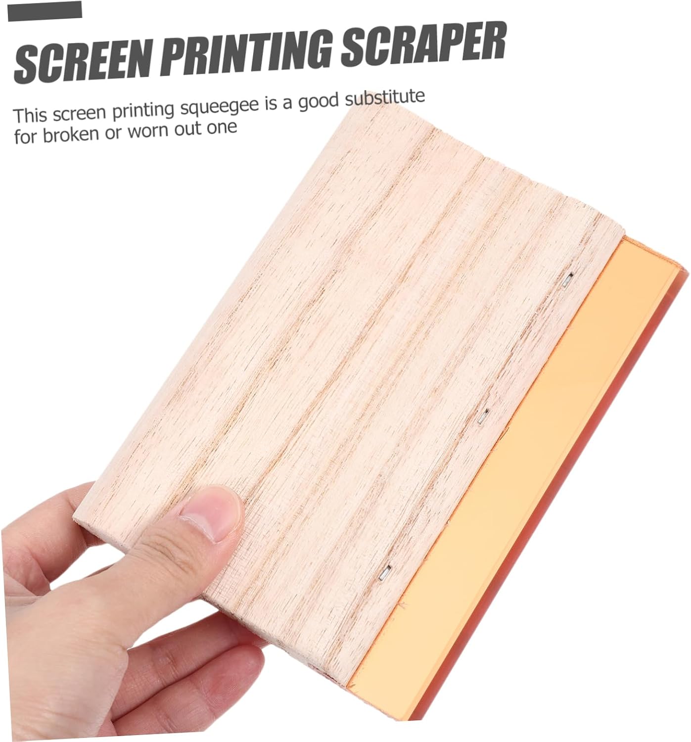 Uonlytech Screen Printing Squeegee Wooden Ink Scraper for Mechanical Printing Tool for Consistent Ink Distribution