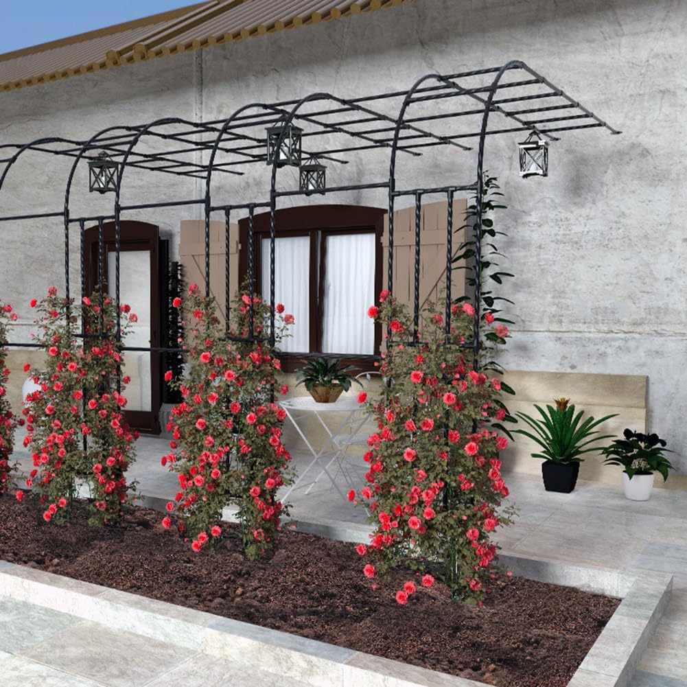 Halbe Seitige Wandgitterspalier aus weißem Metall, für den Außenbereich, Heimdekoration für Kletterpflanzen, stilvolle Hof- und Gartendekoration, 90 x 240 x 40 cm