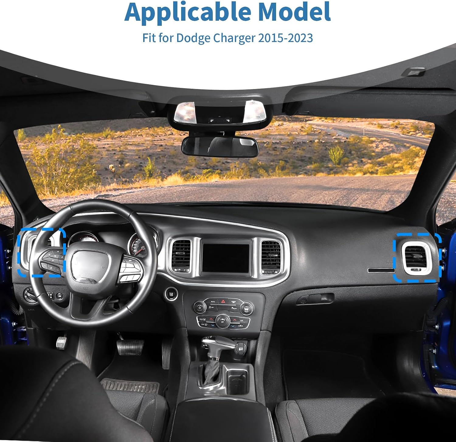 for Charger Dashboard Side Air Vent Cover Trim Fit for Dodge Charger 2015-2023 White Interior Accessories 2pcs