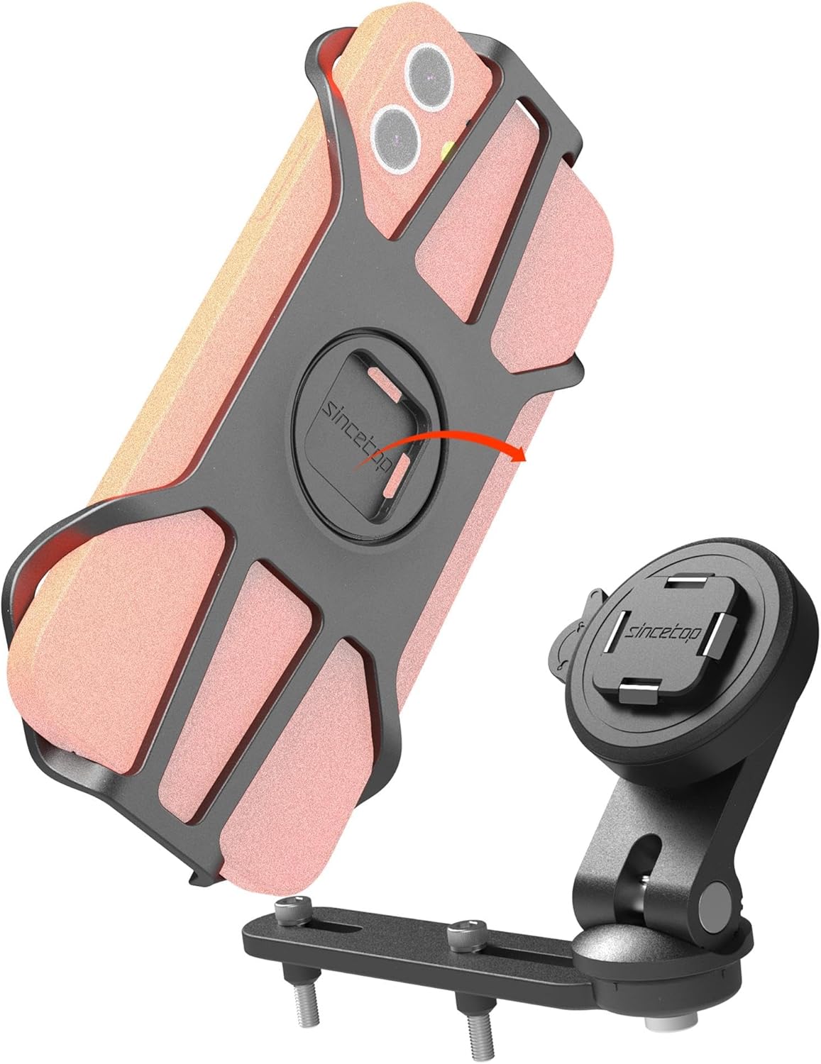 sincetop Series Q [ Quad ] Motorcycle Brake Reservoir Phone Mount + Silicone Adapter