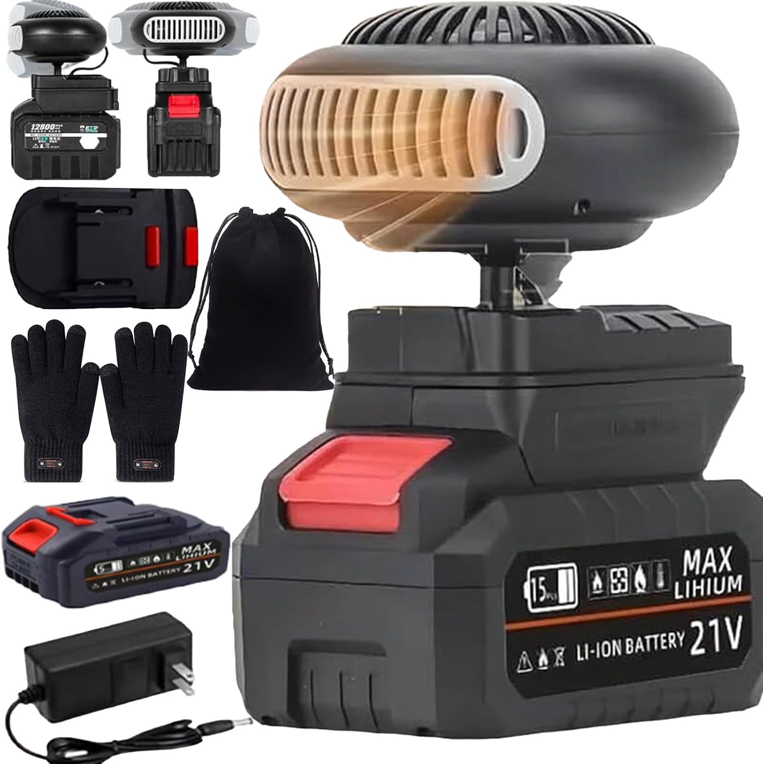 Upgrade Battery Operated Heaters, Battery Powered Heater, with Dual USB & 3000mah Batteries, Ultra Powerful/Rechargeable/Light/Portable/360-Degree Adjustable, for Indoors, Camping,Cars((10-cell)