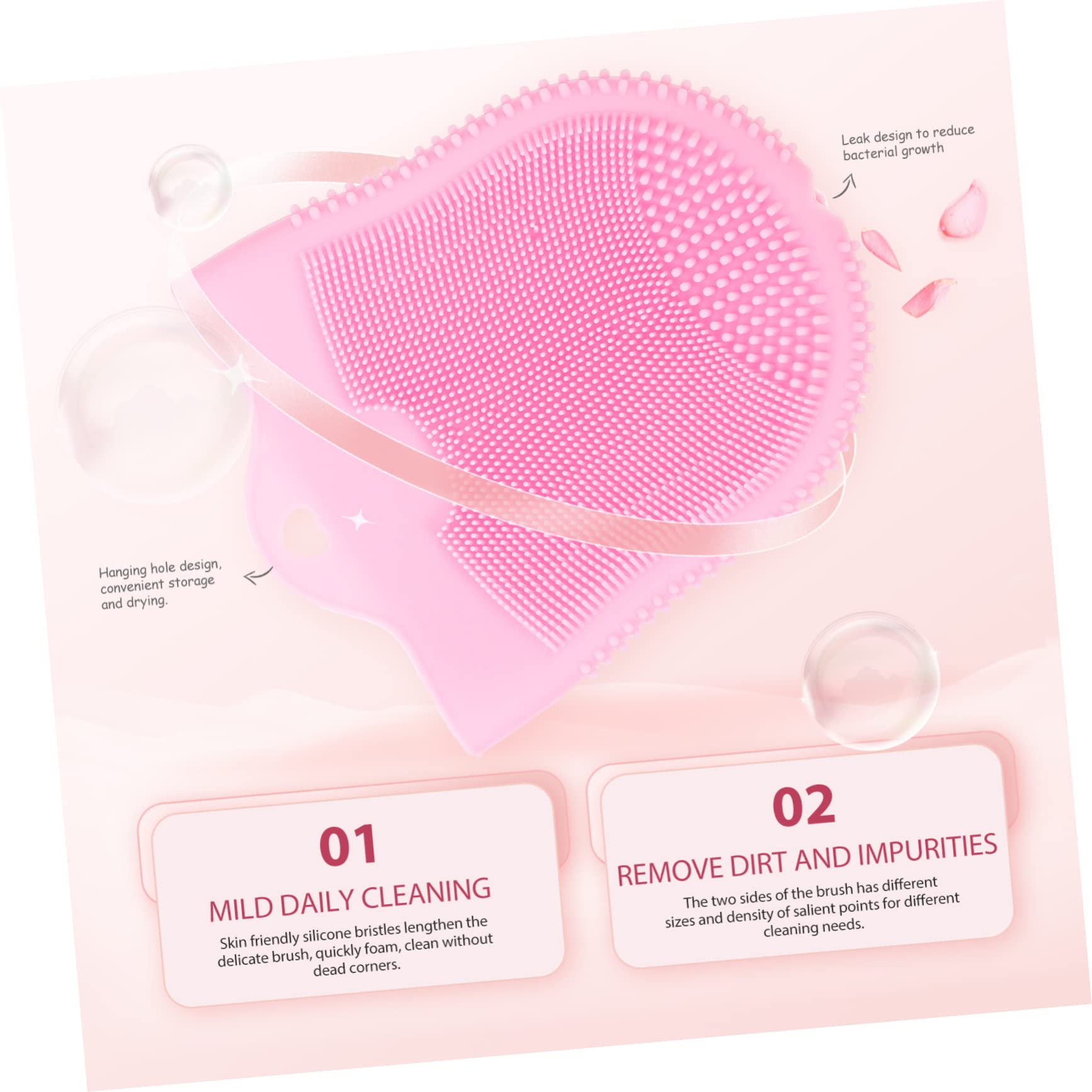 Healeved 5stücke Silikon Gesichtsreinigungsbürste Weiche Tragbare Gesichtsreinigungsbürste Mit Massagefunktion Für Sanfte Peeling-anwendungen Und Tägliche Hautpflege
